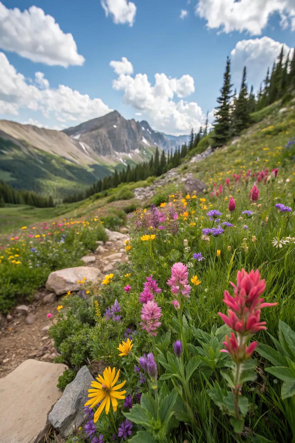 A vibrant wildflower patch infusing a wild essence.