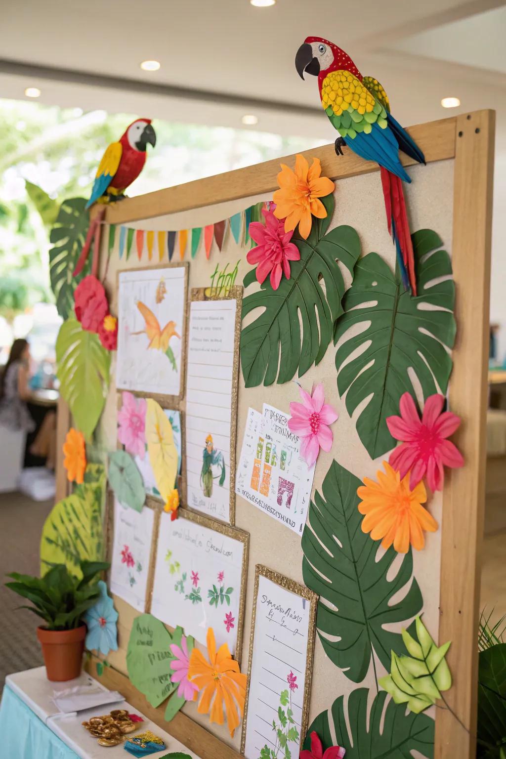 A vibrant tropical paradise bursting with color and life.