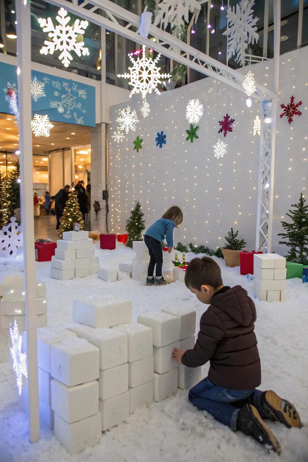 Seasonal creativity through themed block play.