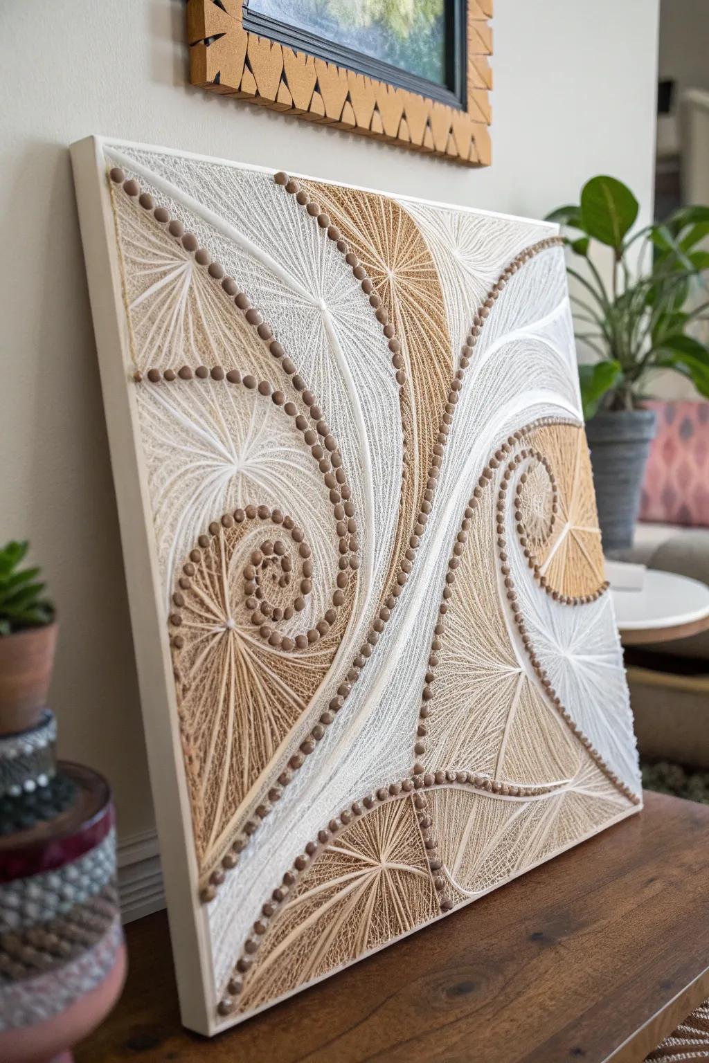 Infuse movement into your artistry through abstract twine patterns.