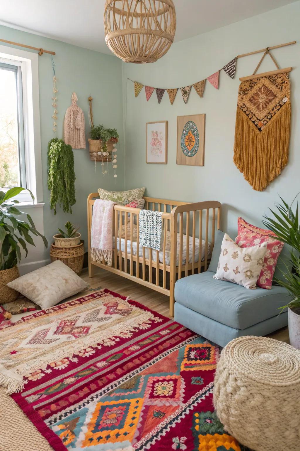 Unleash ingenuity within a bohemian-themed nursery.