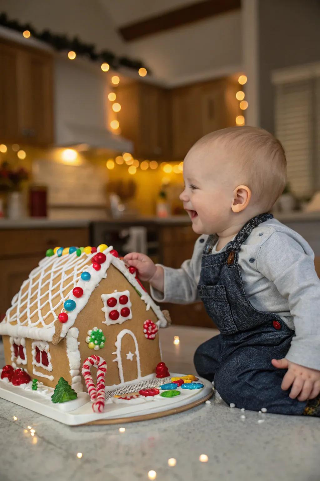 Sweet instances with a charming gingerbread edifice.