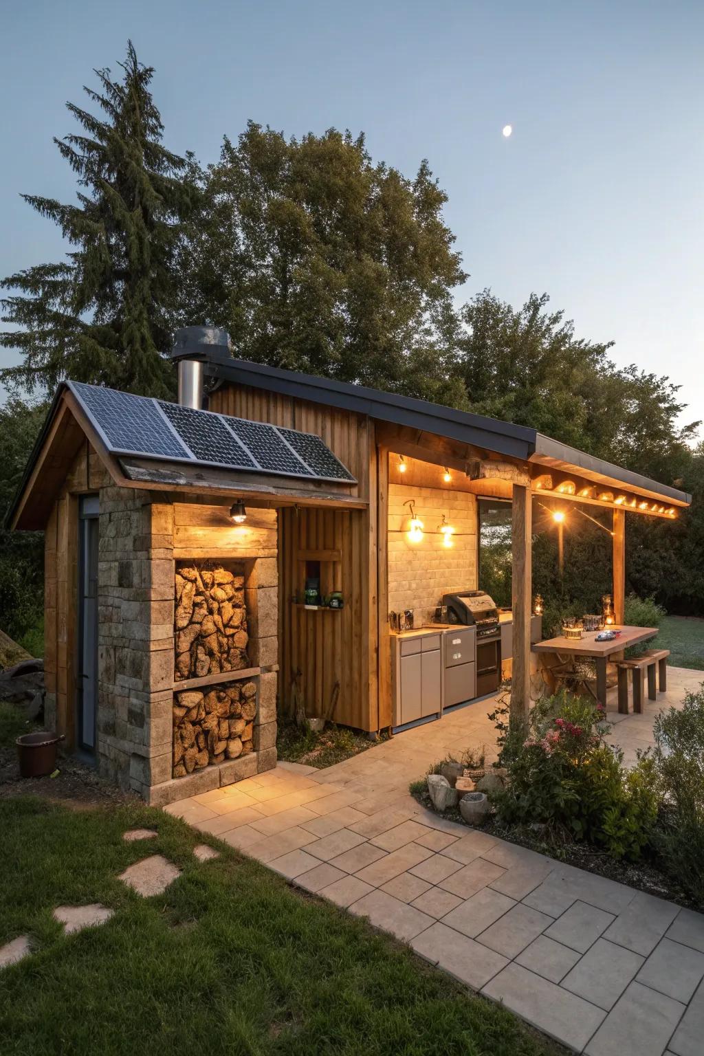 Stylish sustainability with an eco-conscious BBQ structure.