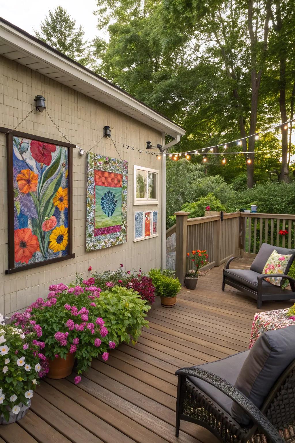 Exterior artwork personalizes your space with flair.
