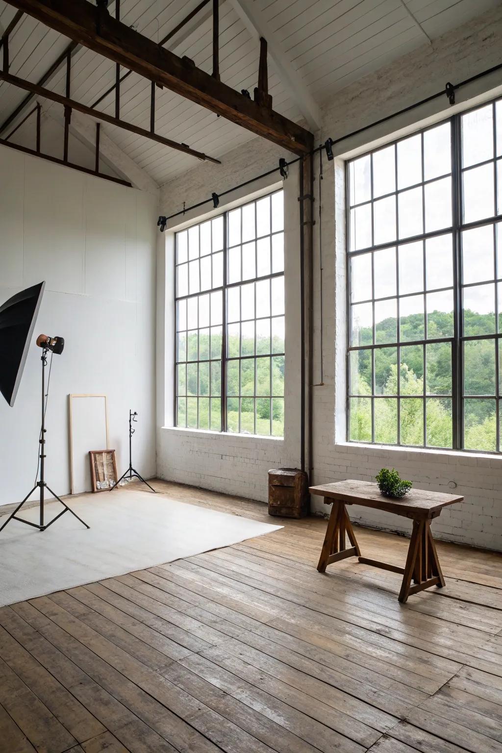 Barn studios provide a serene space for creativity.