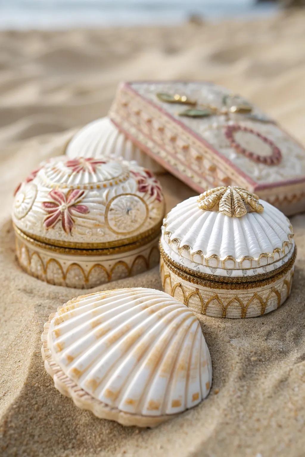 Shell memento boxes are best for storing cherished souvenirs.