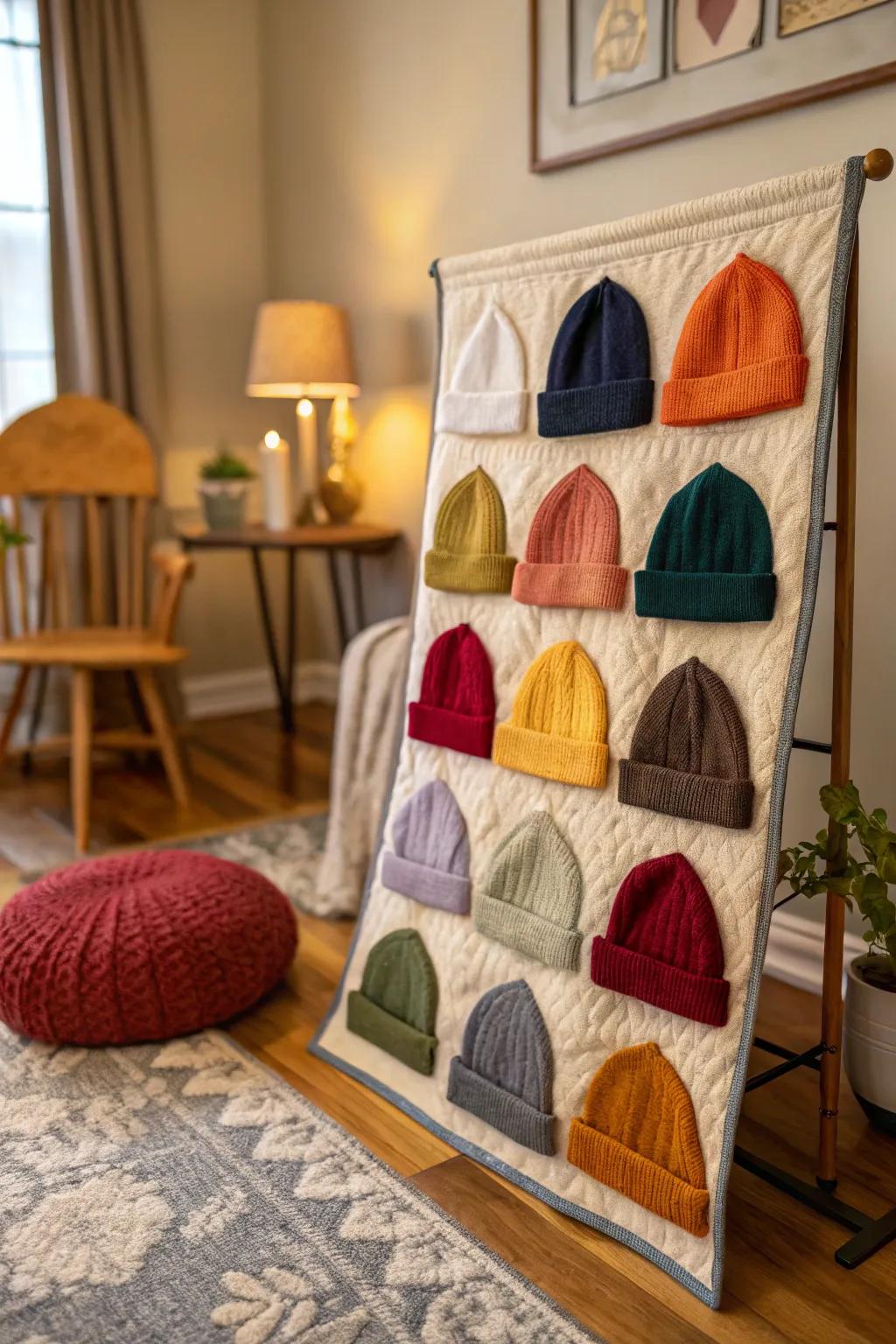 A patchwork head hugger wall adds warmth and texture to your room.