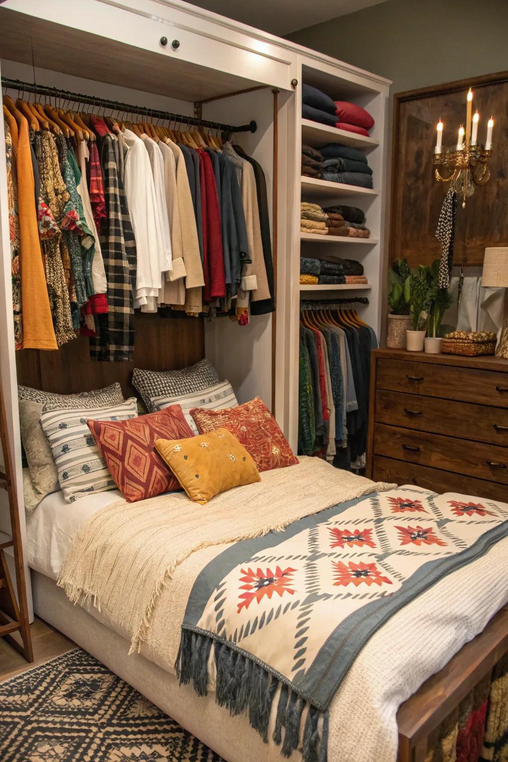 Diverse design brings life and character to your closet bed.