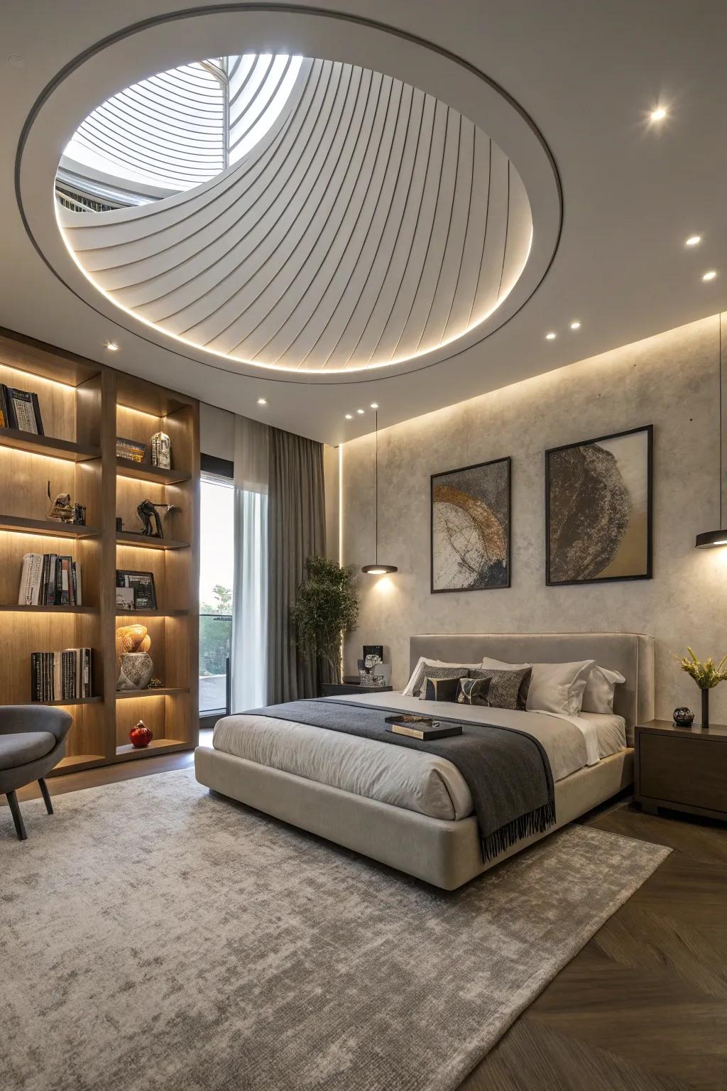 Add curves with a circular ceiling design.