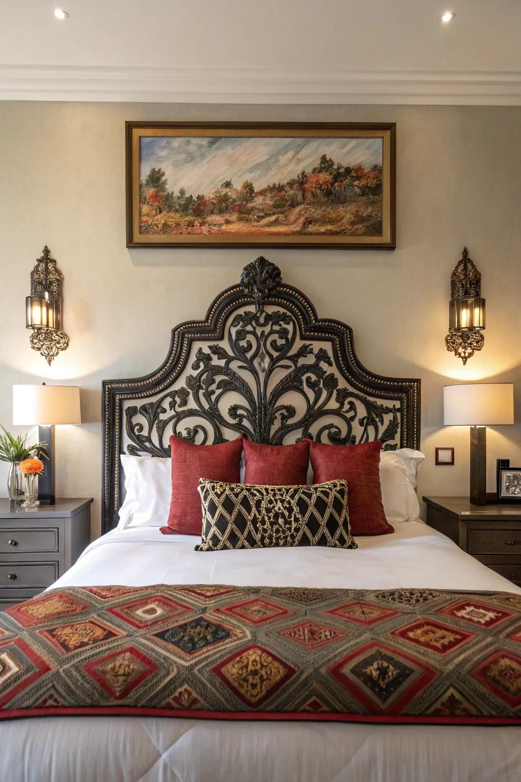 The bedroom benefits from a strong sense of style when there is a focal point.