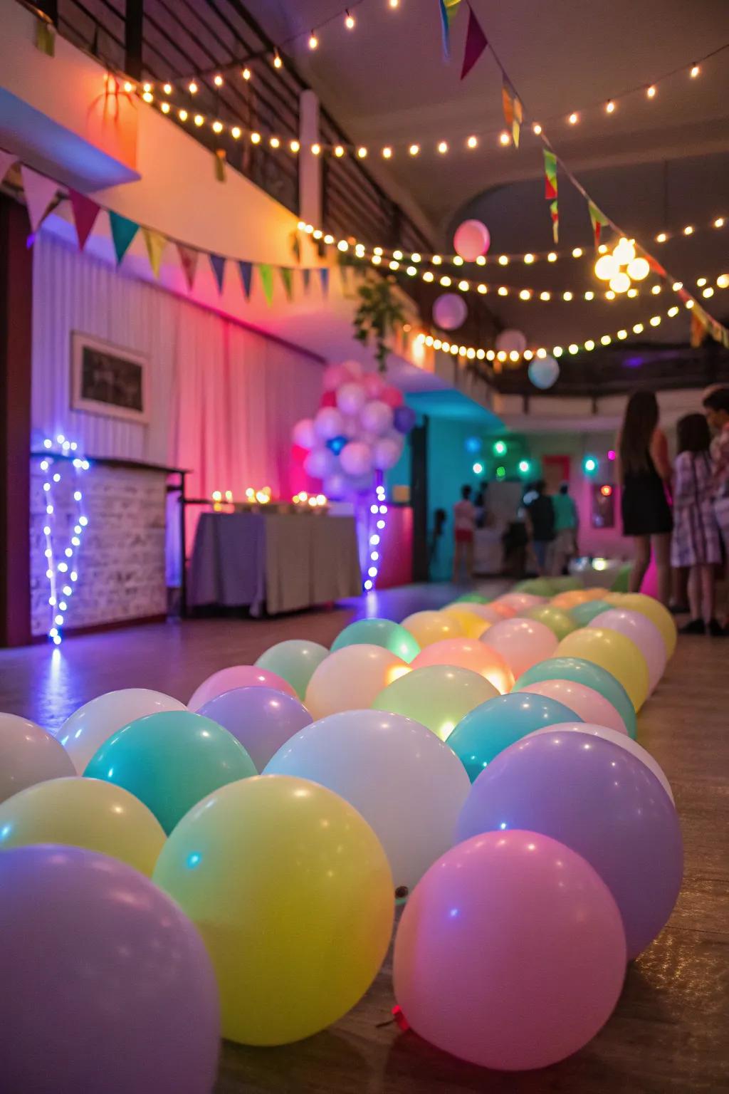 Sparkling balloons deliver an exciting party twist.