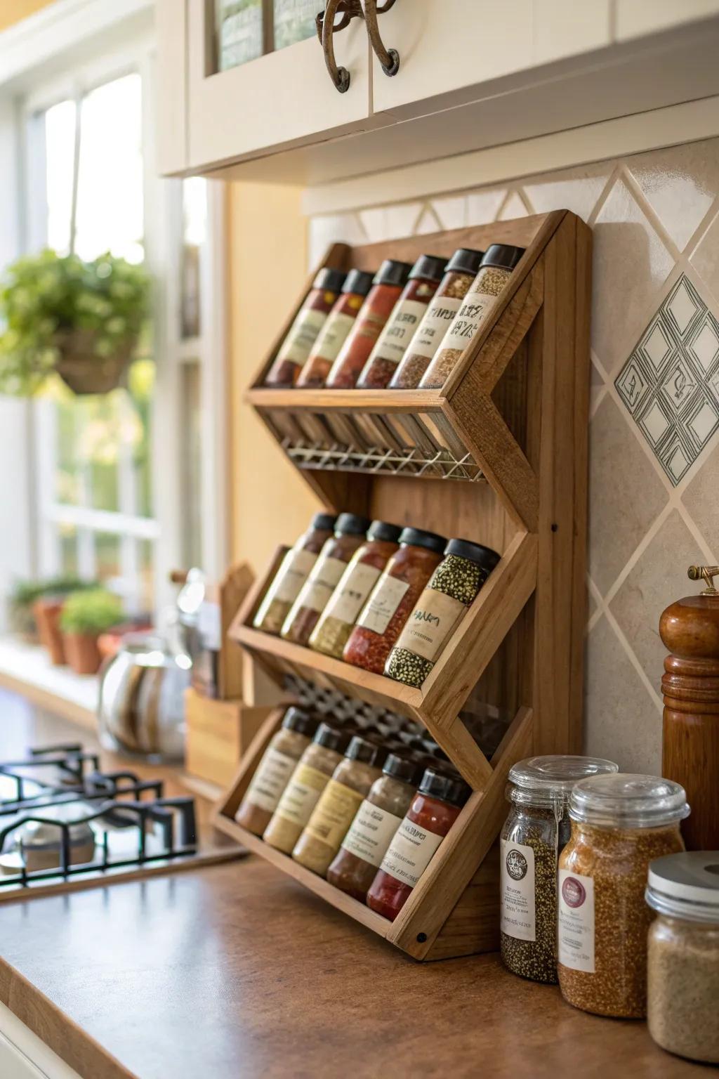 Criss-cross design for simple spice identification.