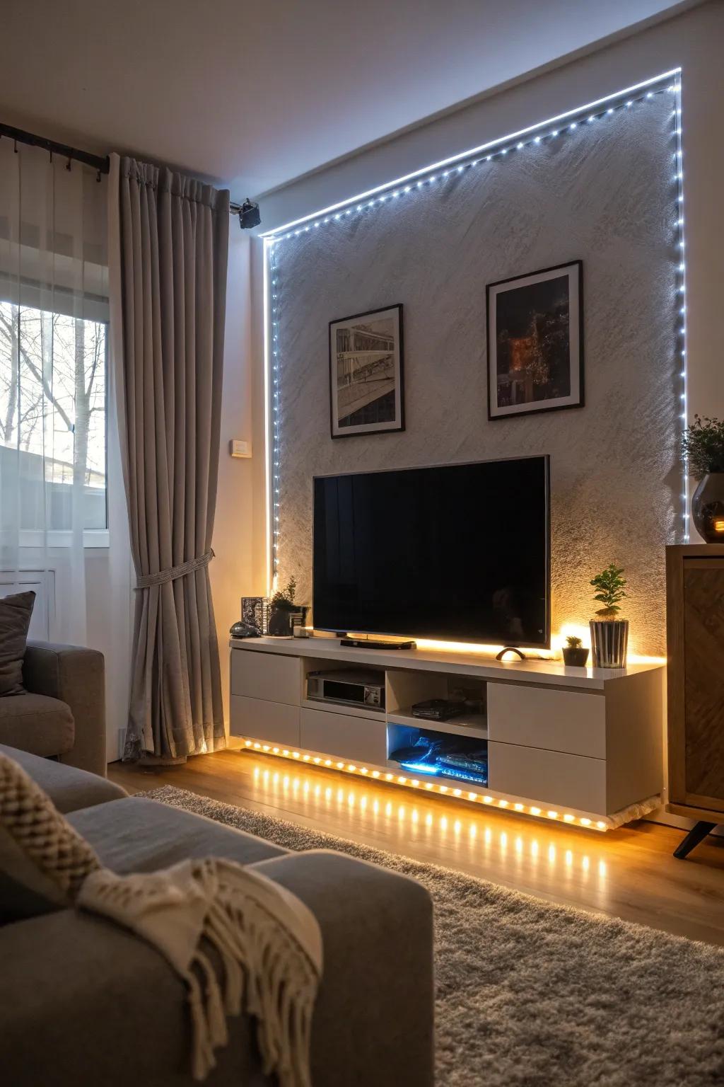 Ambiance is improved and a warm glow is added by LED lighting.