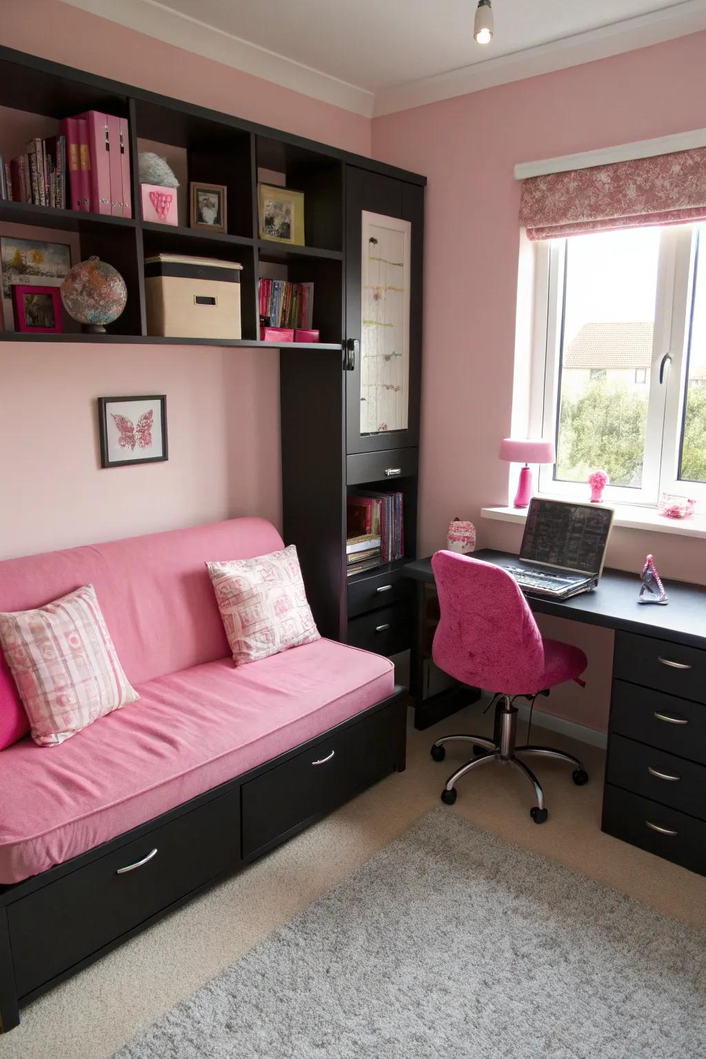 Multi-use furniture maximizes space without losing style.