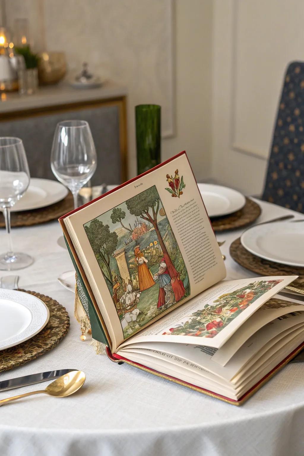 Lift-the-flap books bring an amusing surprise to any centerpiece.