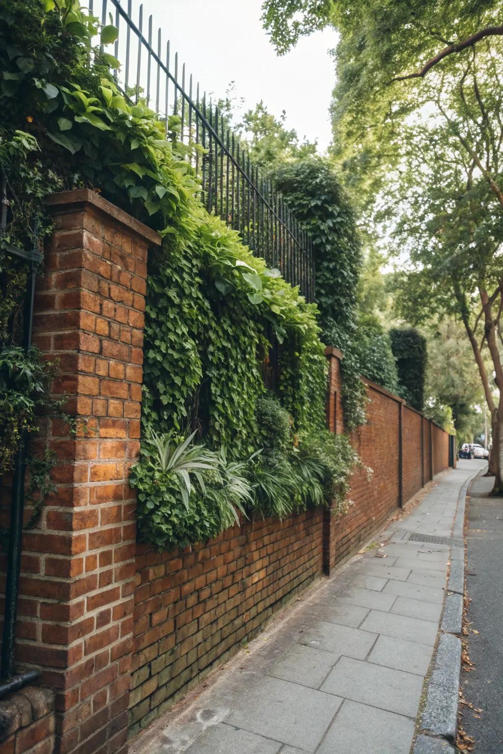 A verdant facade infuses greenery into the masonry surround blueprint.