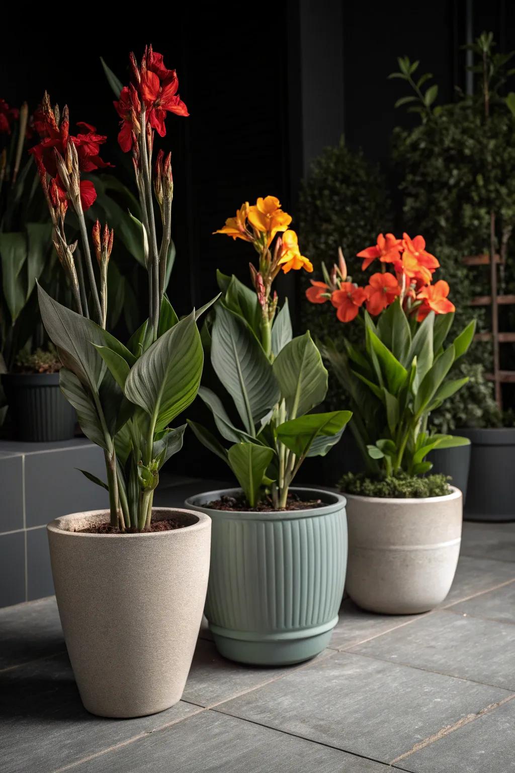 A seamless monochrome design featuring ginger blossoms and matching containers.