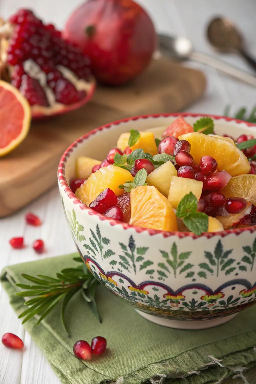 Refreshing iced fruit medley for a burst of flavor.