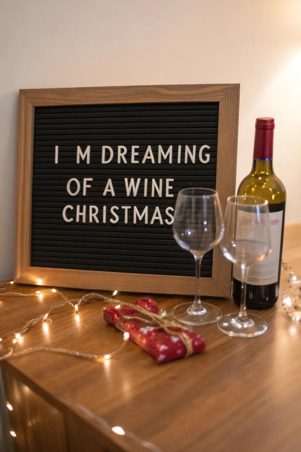 A humorous message board for red wine aficionados during the holiday period.