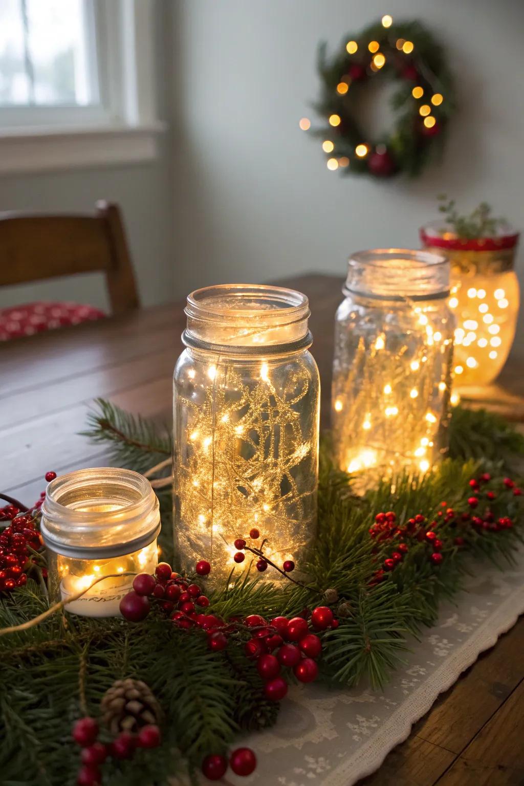 Charming DIY illumination lanterns enriching the holiday decor.