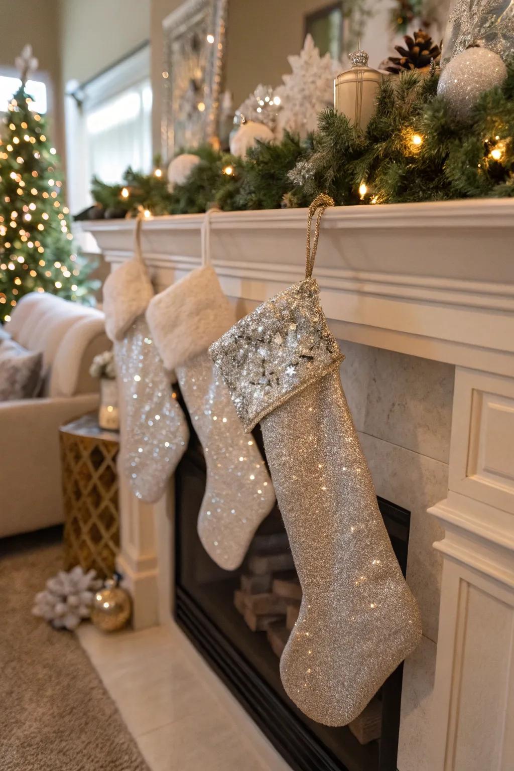 Sequin sparkle infuses a festive shimmer into any festive ornamentation.