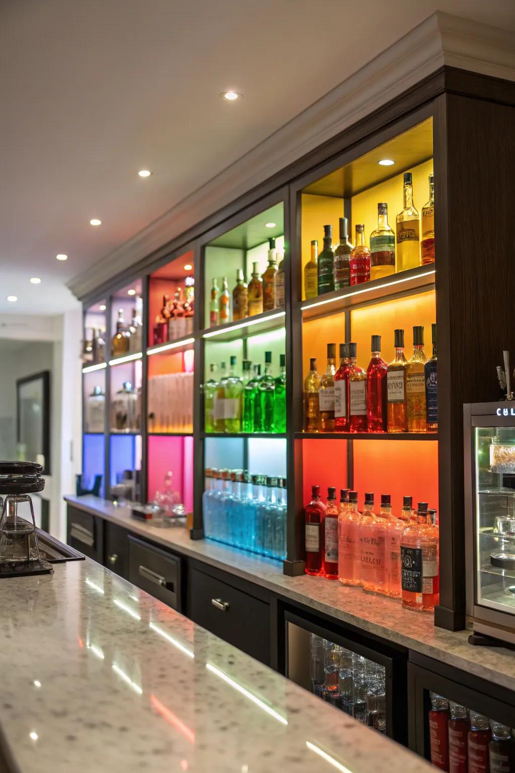 Color highlights make your bar design noticeable.