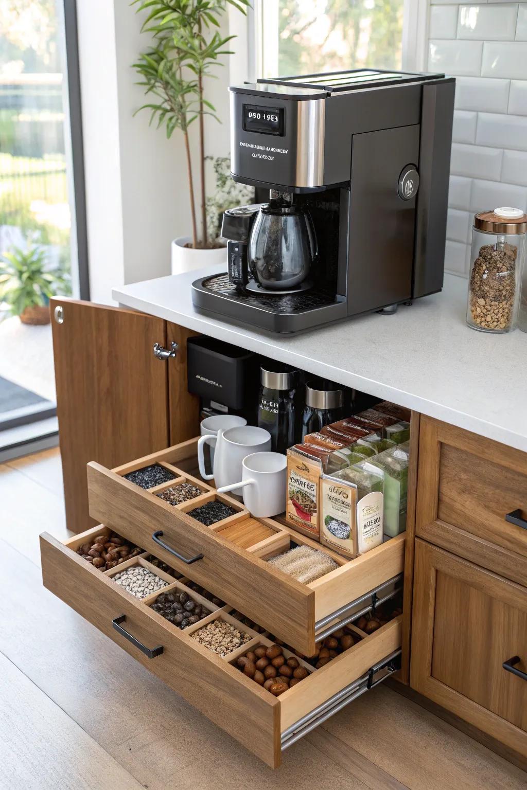 A pull-out design that offers convenience and style.