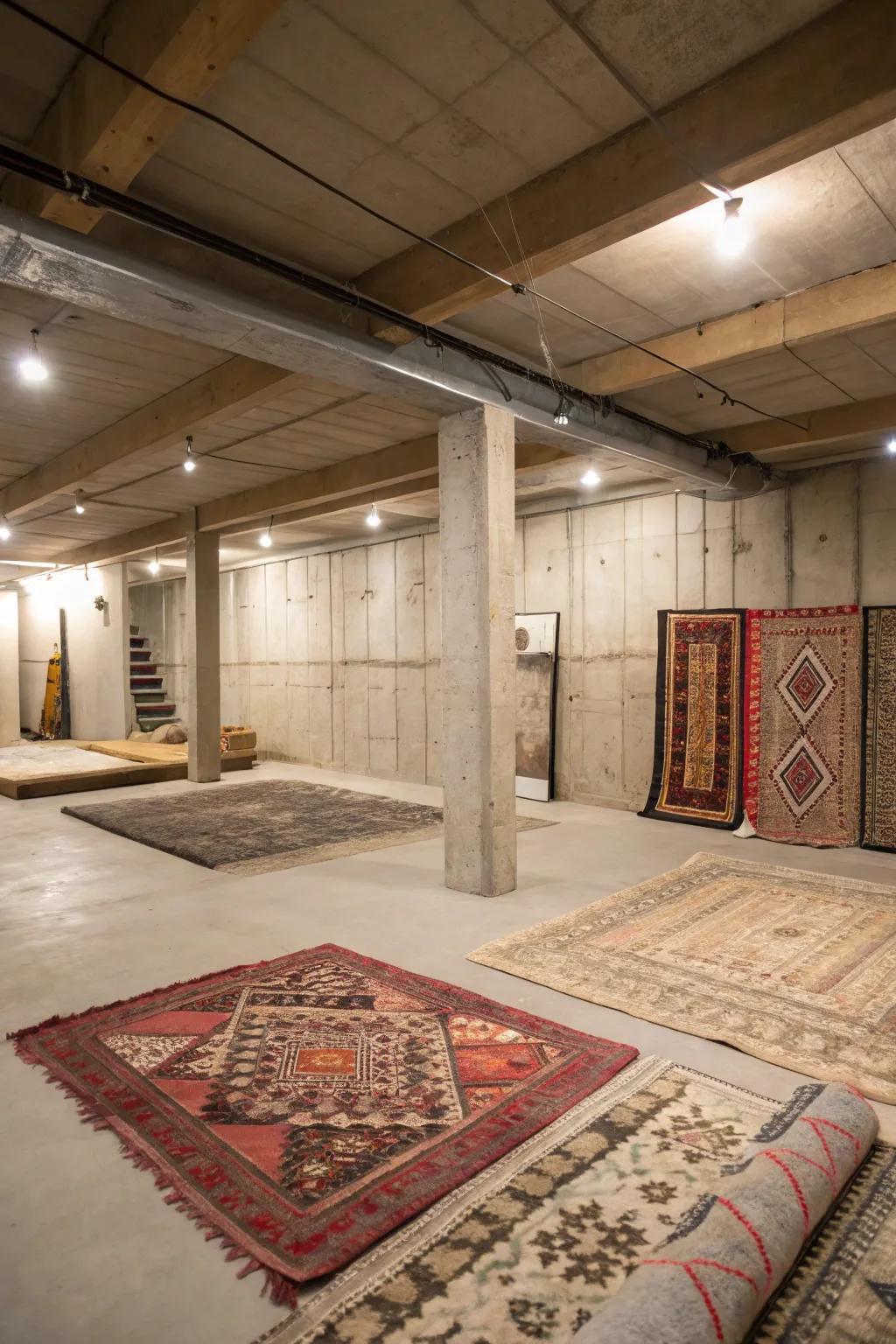 Layer floor mats for a warm and stylish floor.