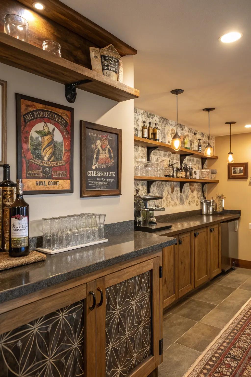 Give your bar character with artisan touches.