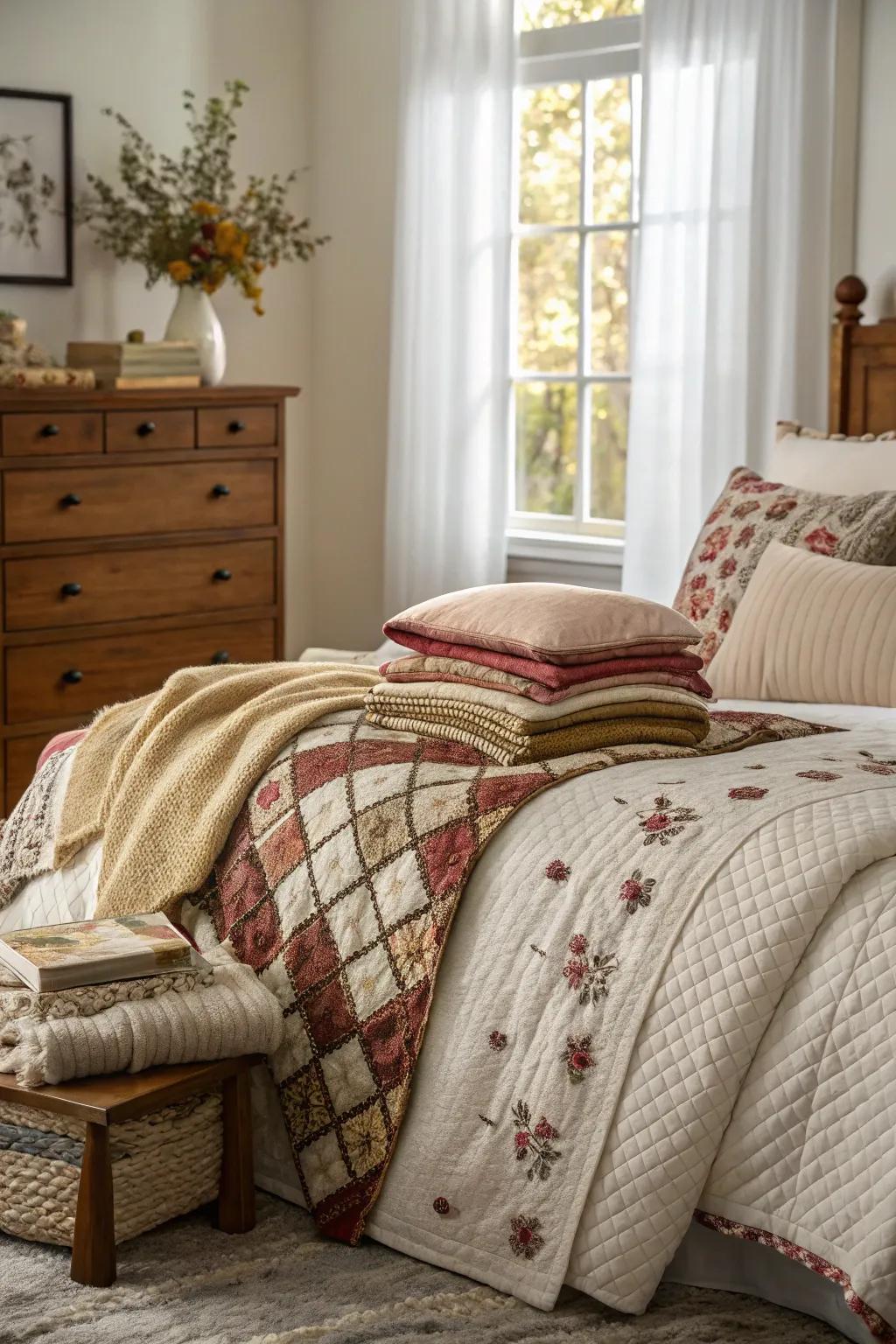 Comfortable bedding with layers enhances comfort and style in your bedroom.