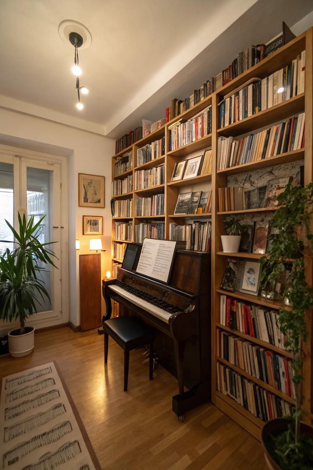 Vertical storage helps save floor space.