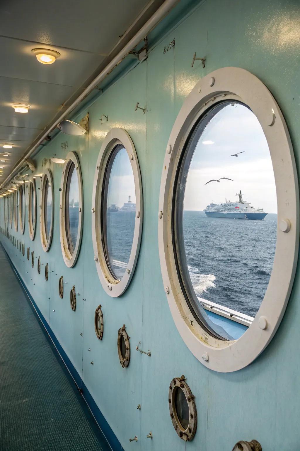 Ocular stickers offer a whimsical ocean view.