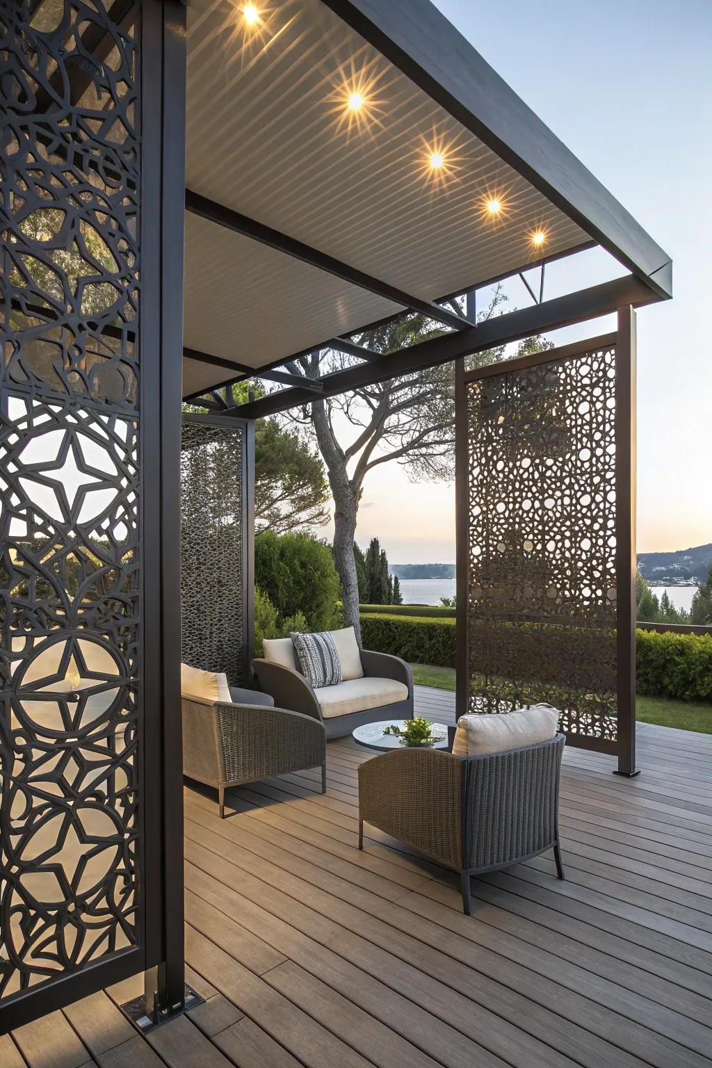 Artistic screens enrich your deck with sophistication and character.