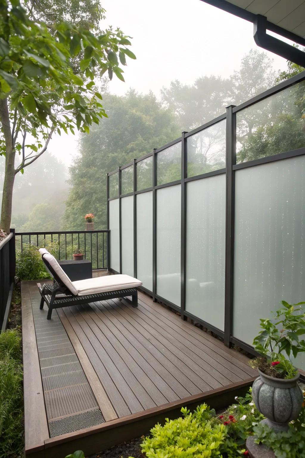 Achieve contemporary elegance with frosted glass panels.