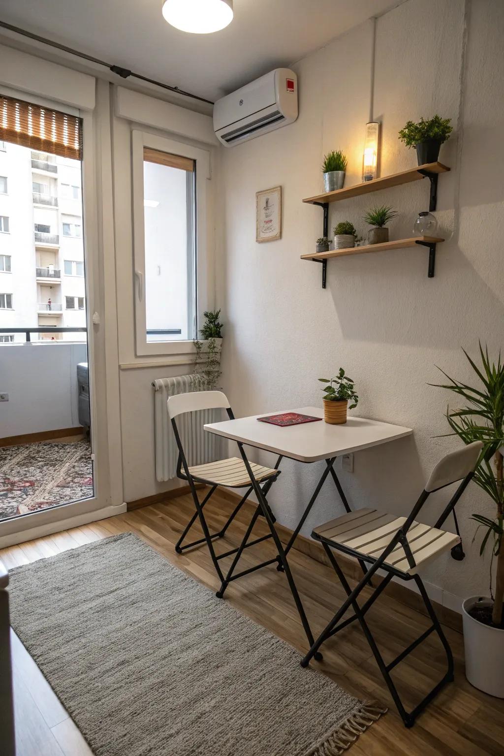 Collapsible furniture offers flexibility and convenience in small homes.
