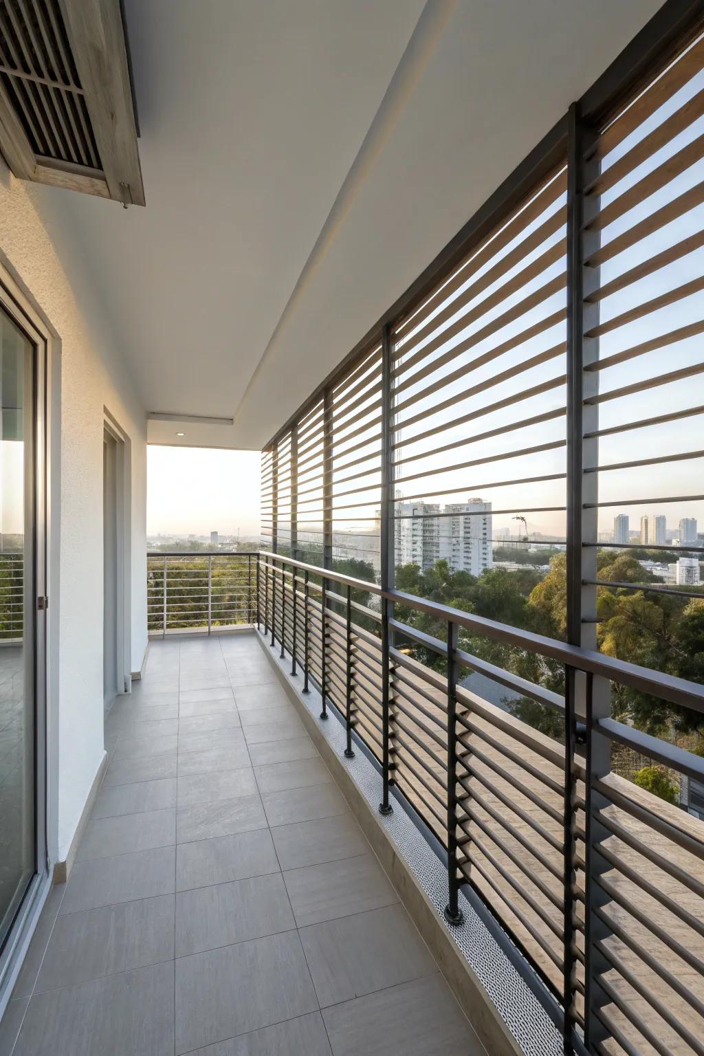 A sleek, modern aesthetic achieved with horizontal slats.