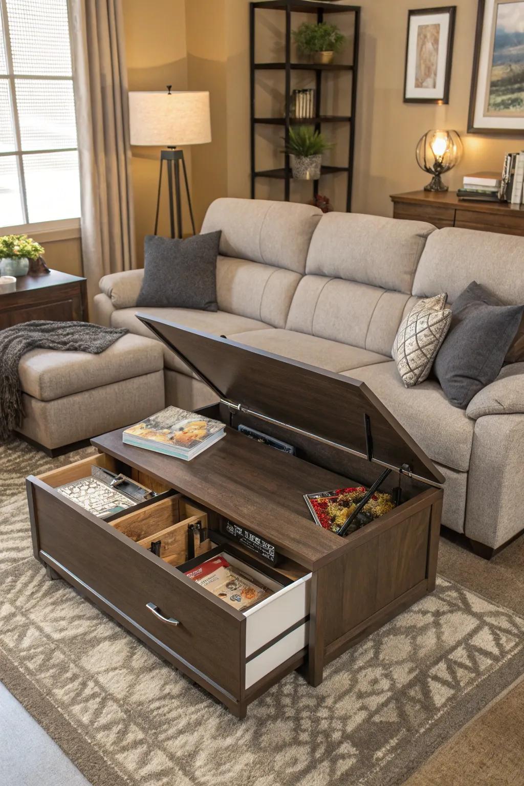 Multi-purpose furniture maximizes space and style.