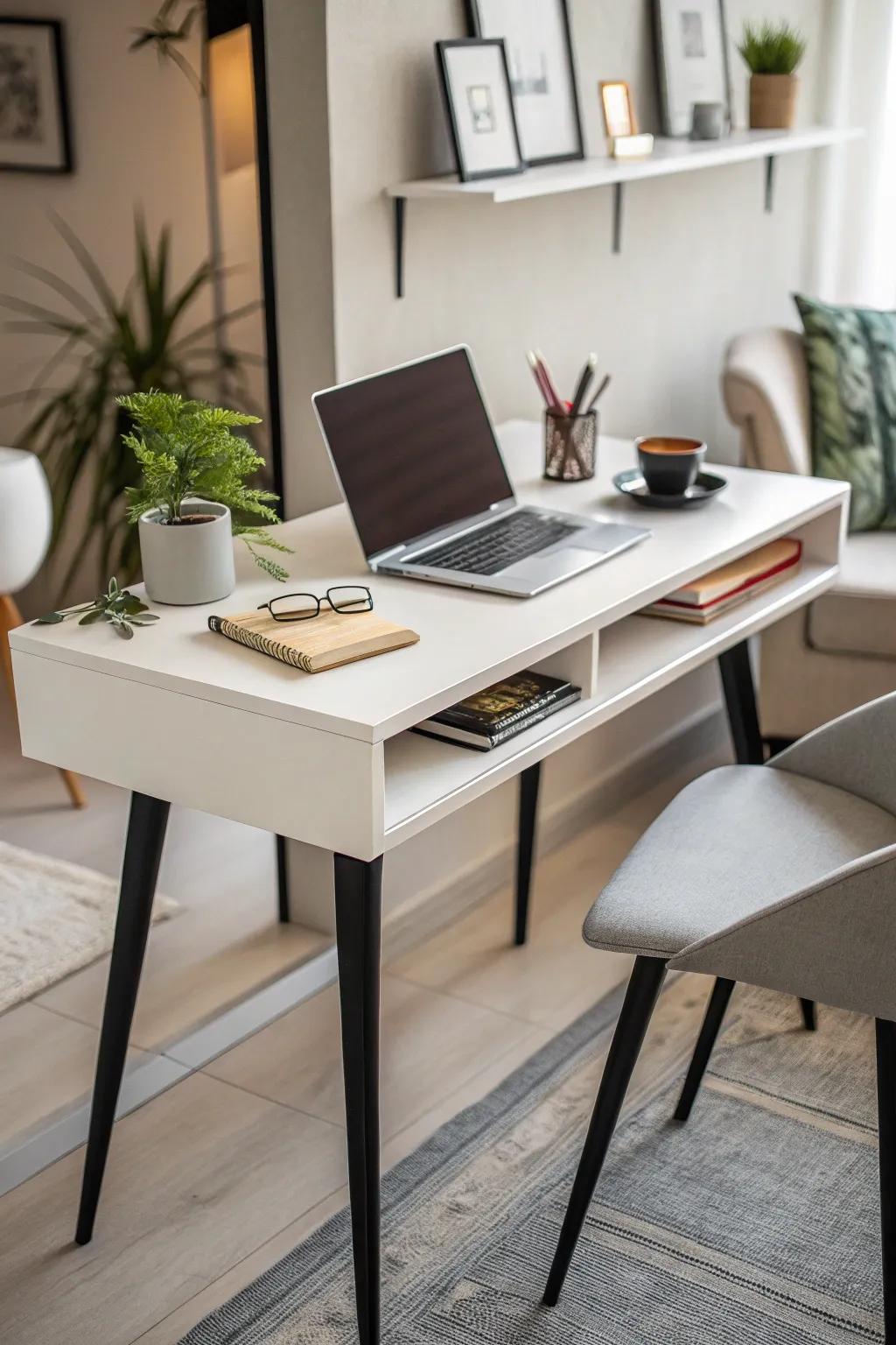 A dimension-conscious desk design perfect for small apartments.
