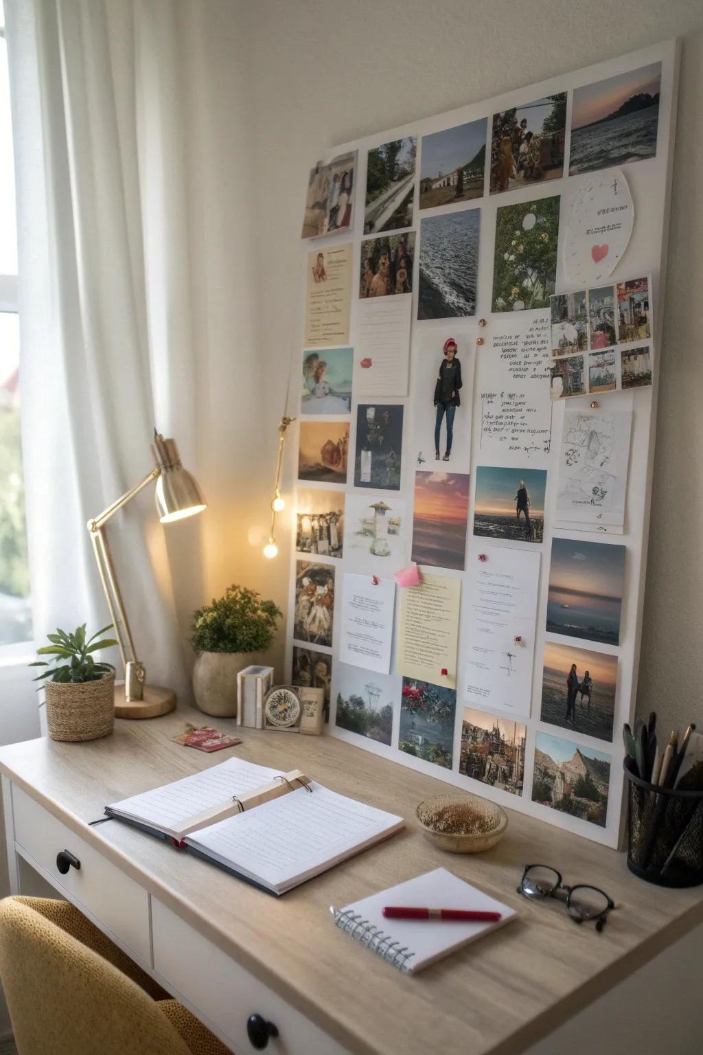 Vision boards for a creative and organized space.