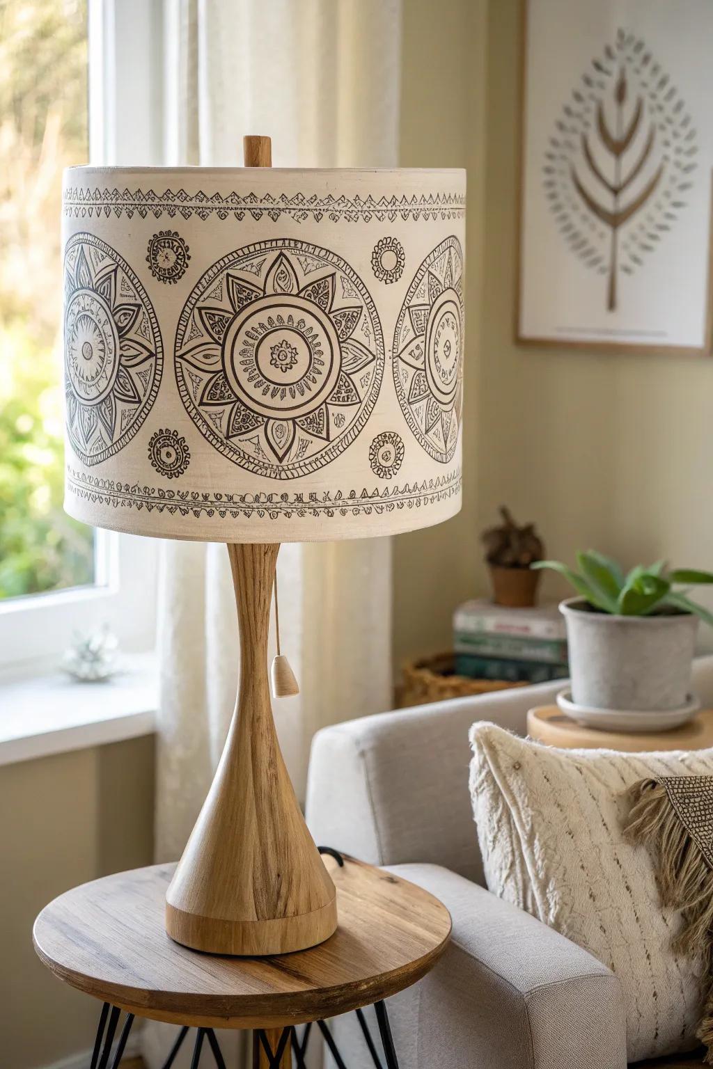 Illuminate your space with a touch of culture and artistry. 🌿✨ #DIYLampshade #CulturalMotifs #ScandinavianBoho