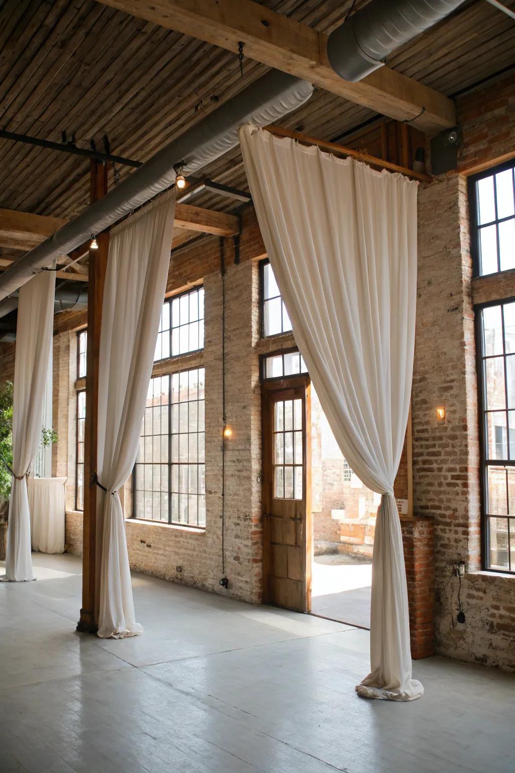 Fabric doors add warmth and texture to limited spaces.
