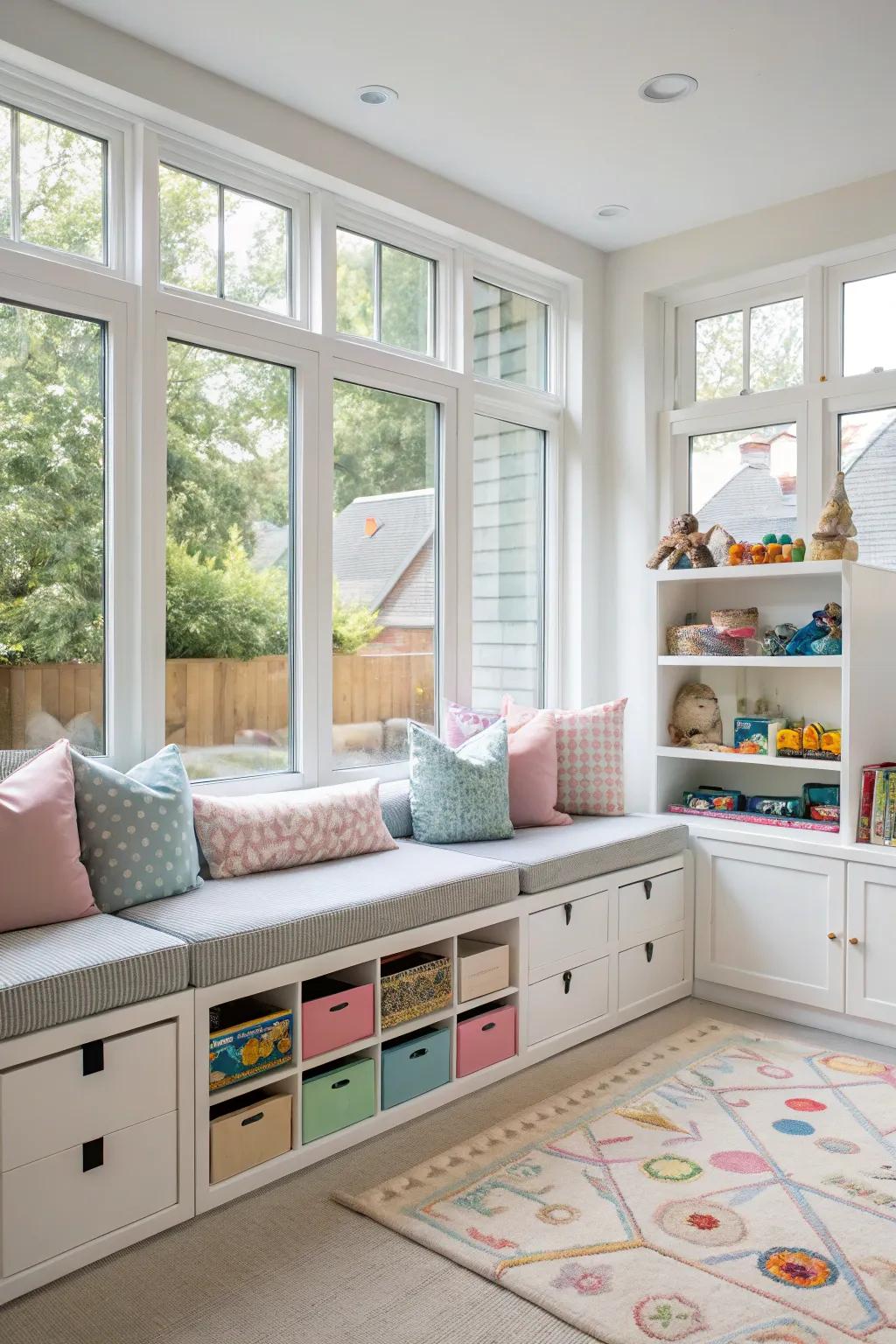 Enhancing the play area through multi-functional furniture.