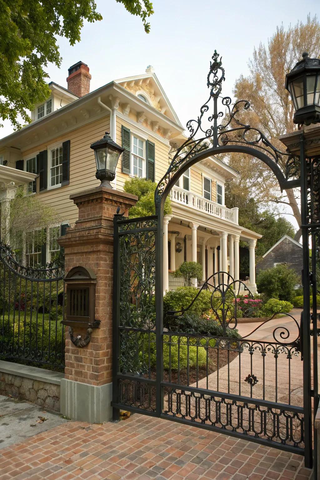 A vintage-inspired gate combines nostalgia with modern features.