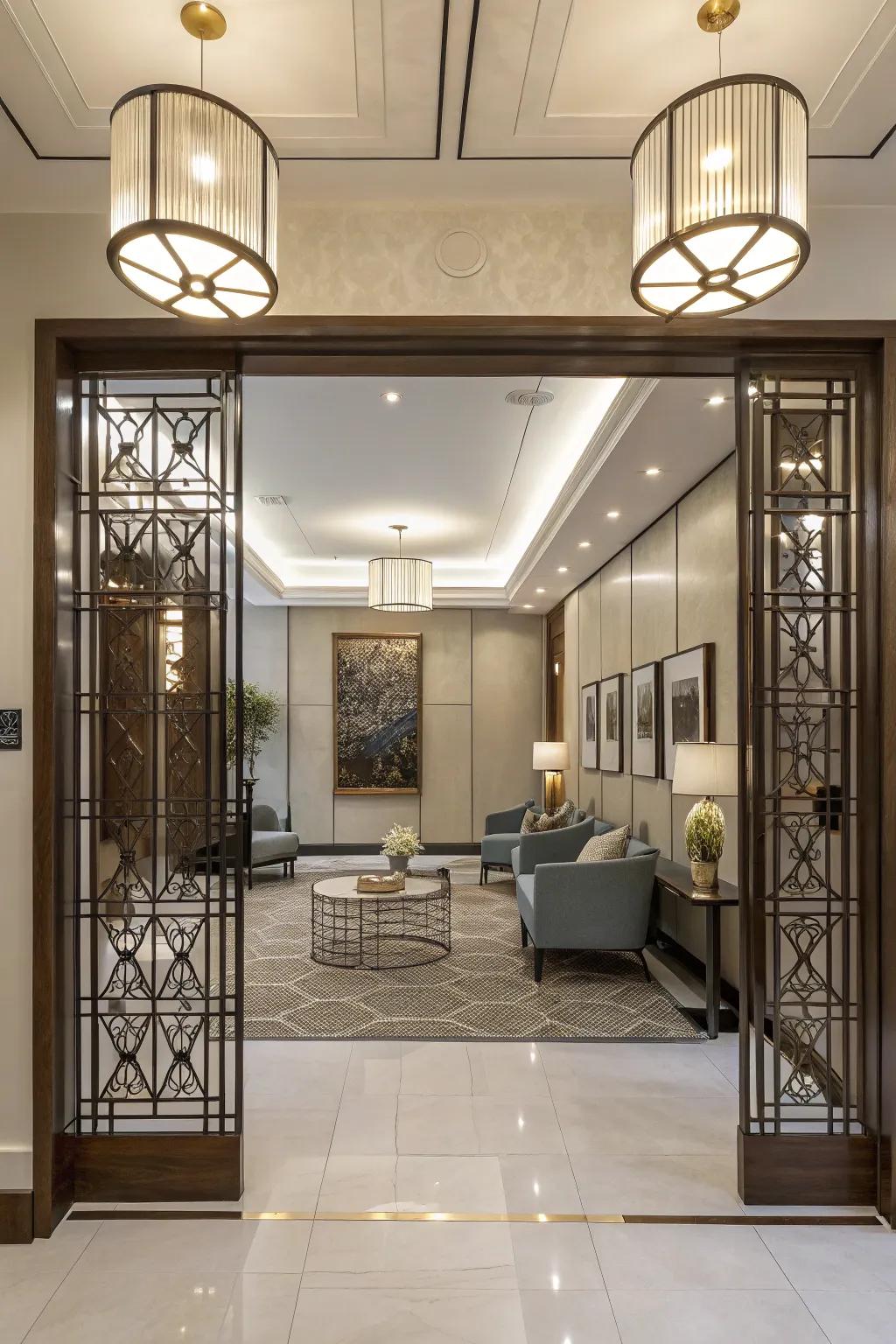 A screen offers privacy without impeding openness.