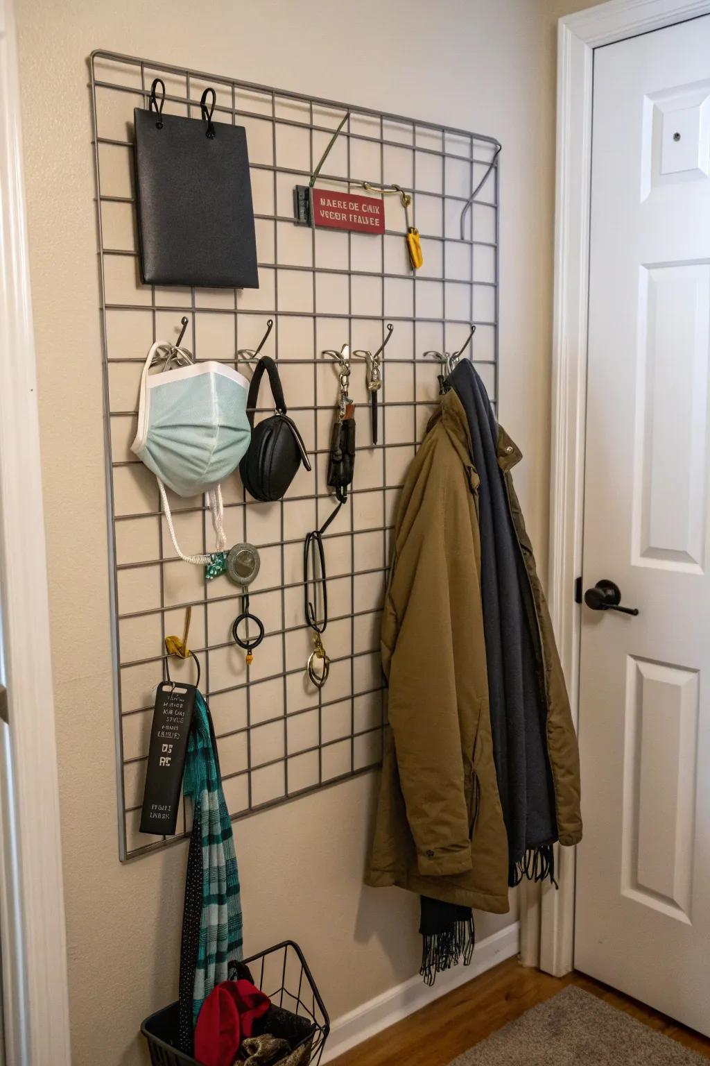 Versatile and stylish, a wire grid panel adapts to your needs.