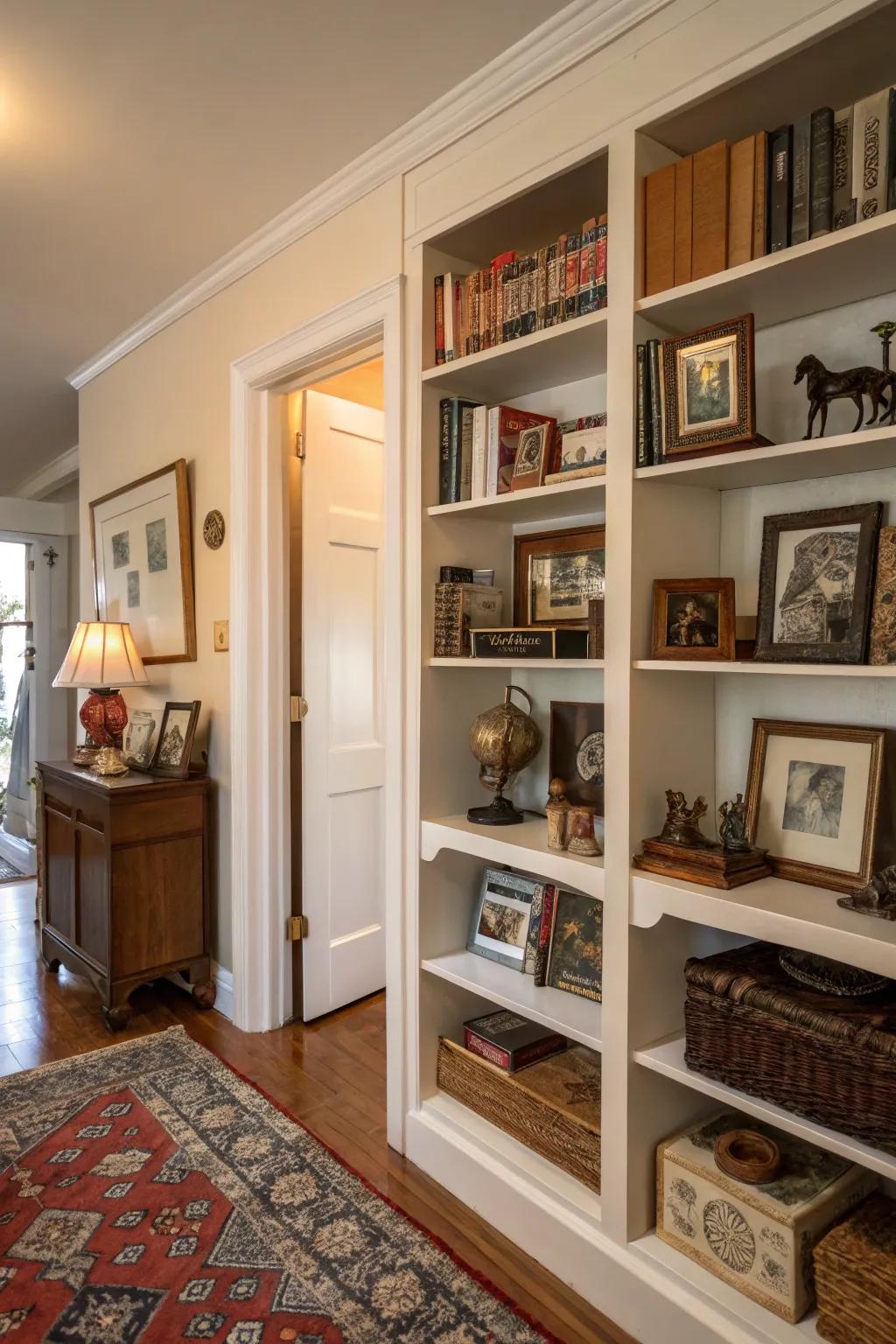 Treasured collections add personality and invite conversations.