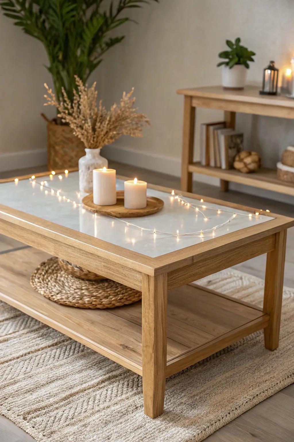 Illuminate your area incorporating the enchanting radiance involving fiber optics inside this singular epoxy resin coffee table.