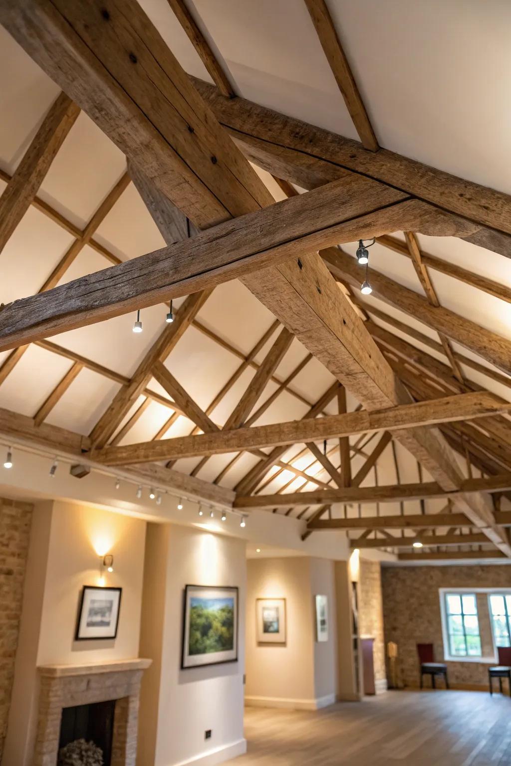 Design with angled beams that is dynamic.