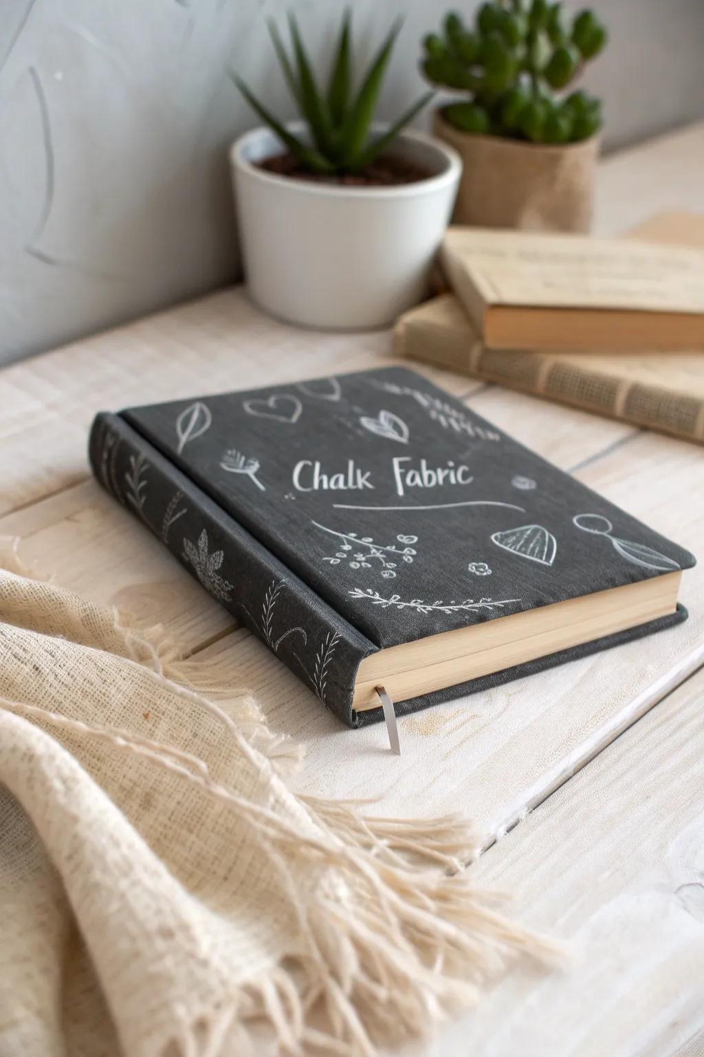 Transform your reading experience with a playful slate canvas book cover.
