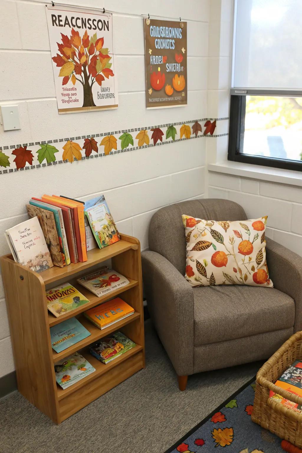 A cozy section for seasonal storytelling.